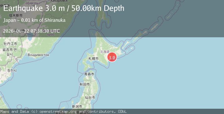 Map of HOKKAIDO, JAPAN REGION