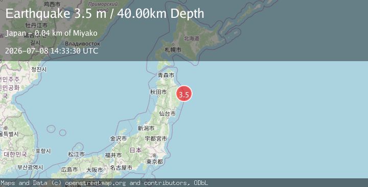 Map of NEAR EAST COAST OF HONSHU, JAPAN