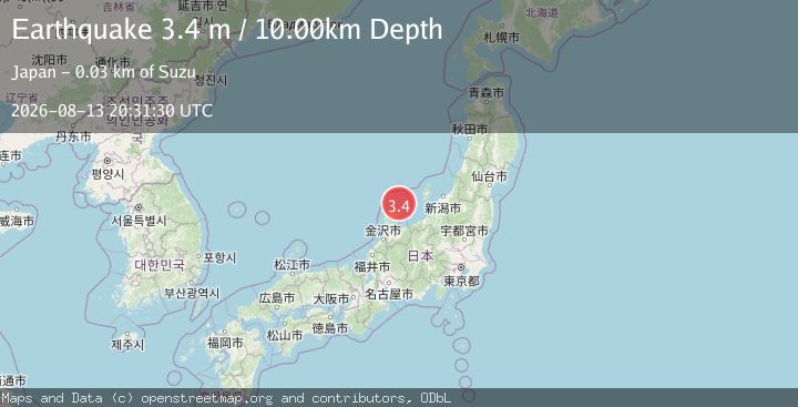 Map of NEAR WEST COAST OF HONSHU, JAPAN