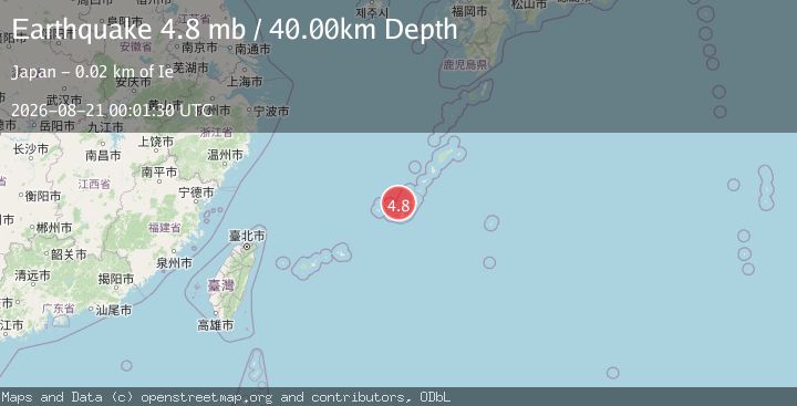 Map of RYUKYU ISLANDS, JAPAN