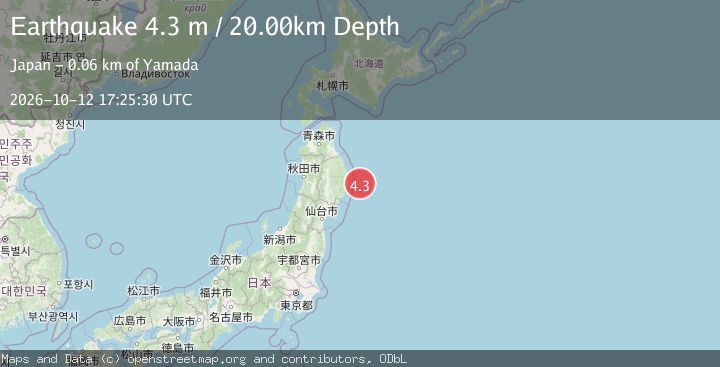Map of NEAR EAST COAST OF HONSHU, JAPAN
