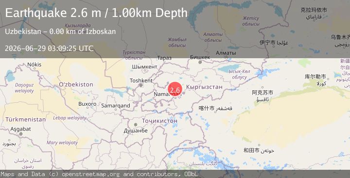 Map of EASTERN UZBEKISTAN