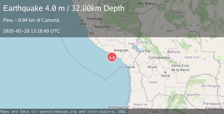 Map of NEAR COAST OF SOUTHERN PERU
