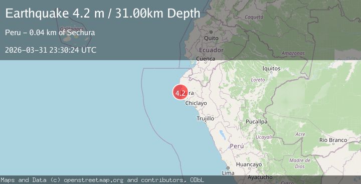 Map of NEAR COAST OF NORTHERN PERU