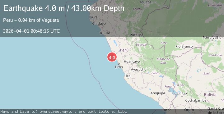 Map of OFF COAST OF CENTRAL PERU