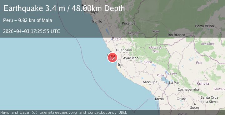 Map of NEAR COAST OF CENTRAL PERU