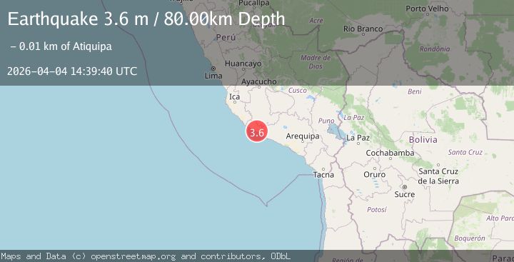 Map of NEAR COAST OF SOUTHERN PERU