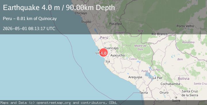 Map of NEAR COAST OF CENTRAL PERU
