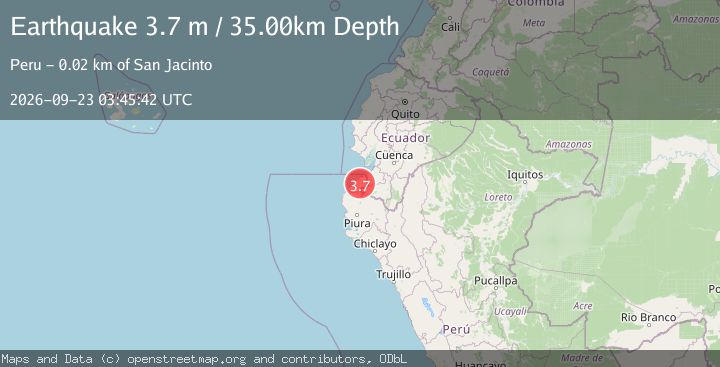 Map of PERU-ECUADOR BORDER REGION