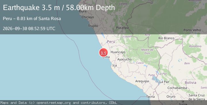 Map of NEAR COAST OF CENTRAL PERU