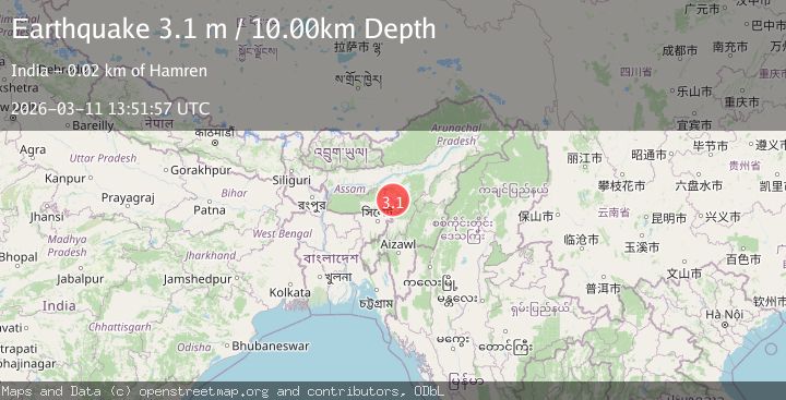 Map of MEGHALAYA - ASSAM REGION, INDIA