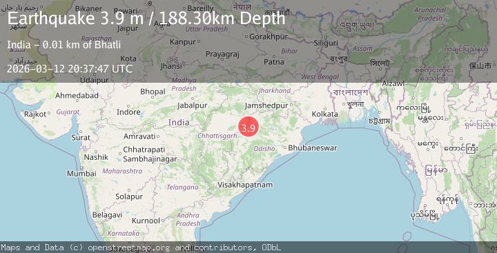 Map of CHHATTISGARH-ORISSA BORD., INDIA