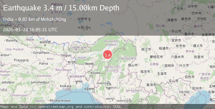 Map of ASSAM - NAGALAND REGION, INDIA