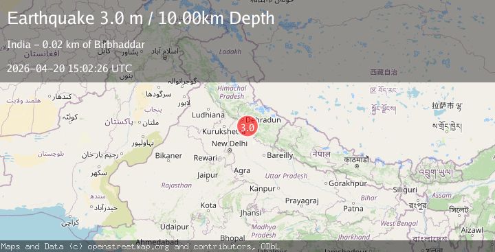 Map of UTTARANCHAL-UTTAR PRADESH, INDIA