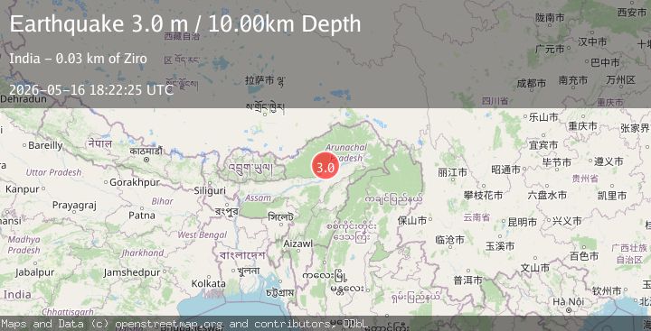 Map of ARUNACHAL PRADESH-ASSAM, INDIA