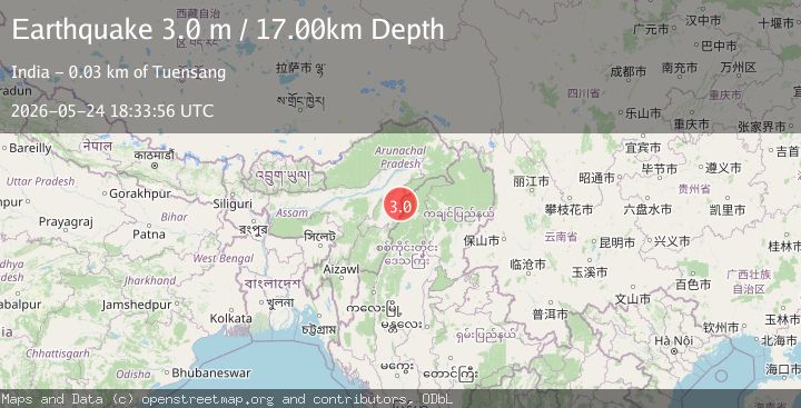 Map of MYANMAR-INDIA BORDER REGION