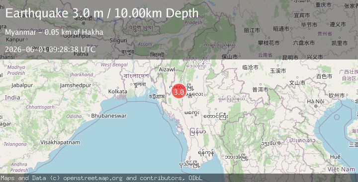 Map of MYANMAR-INDIA BORDER REGION