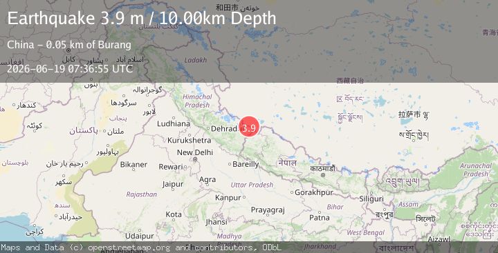 Map of WESTERN XIZANG-INDIA BORDER REG.