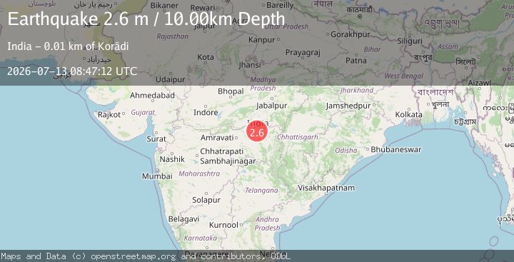 Map of MADH. PRADESH-MAHARASHTRA, INDIA