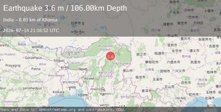 Map of MYANMAR-INDIA BORDER REGION