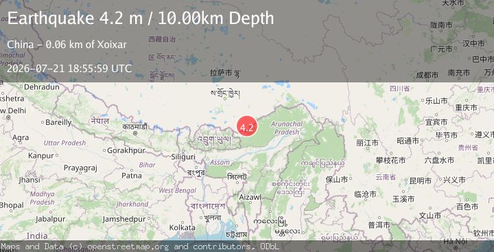 Map of EASTERN XIZANG-INDIA BORDER REG.