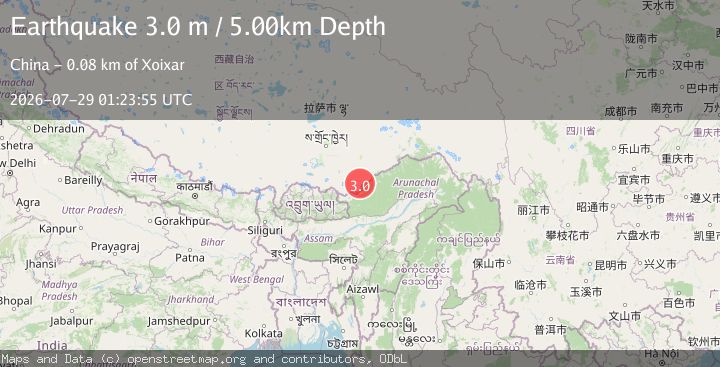Map of EASTERN XIZANG-INDIA BORDER REG.