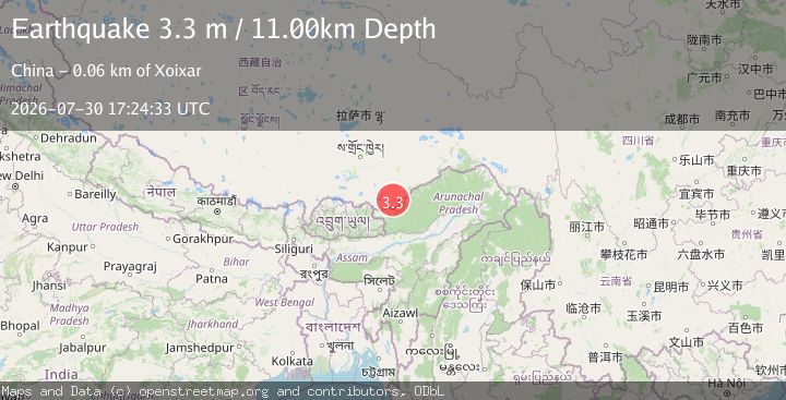 Map of EASTERN XIZANG-INDIA BORDER REG.