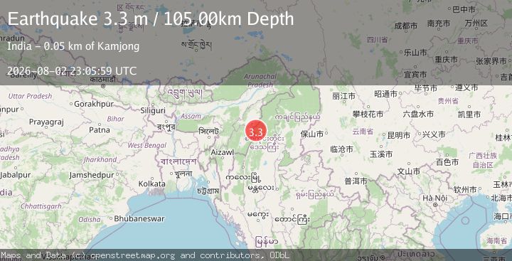 Map of MYANMAR-INDIA BORDER REGION