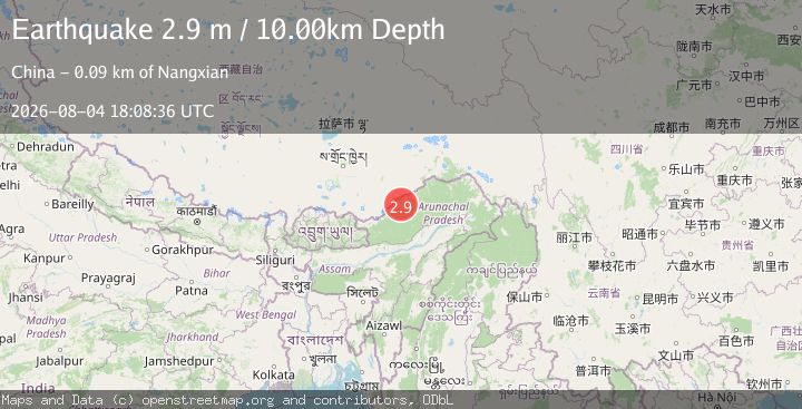 Map of EASTERN XIZANG-INDIA BORDER REG.