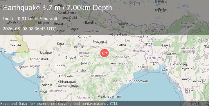 Map of MADHYA PRADESH REGION, INDIA