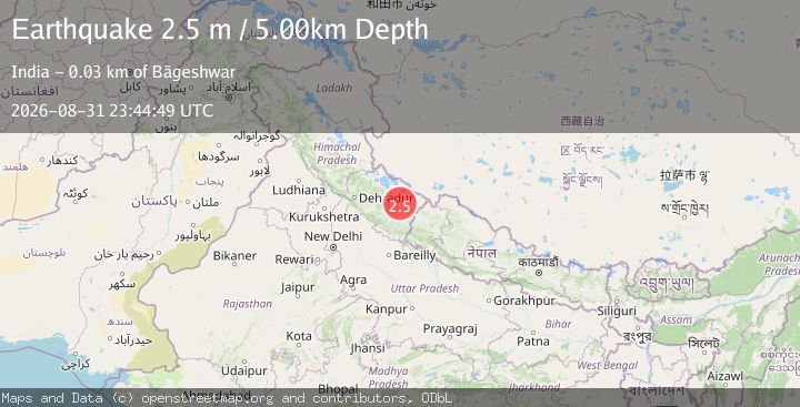 Map of UTTARANCHAL, INDIA