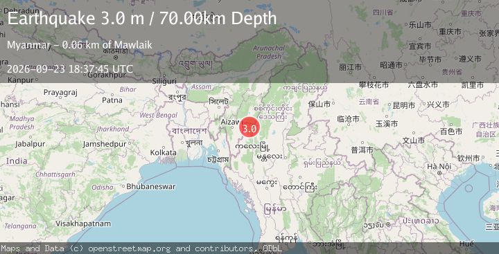 Map of MYANMAR-INDIA BORDER REGION