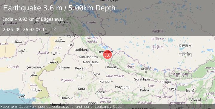 Map of UTTARANCHAL, INDIA