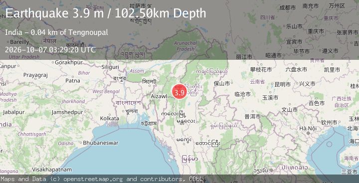 Map of MYANMAR-INDIA BORDER REGION