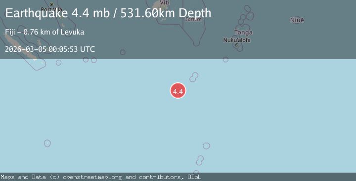 Map of SOUTH OF FIJI ISLANDS