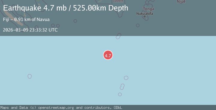 Map of SOUTH OF FIJI ISLANDS