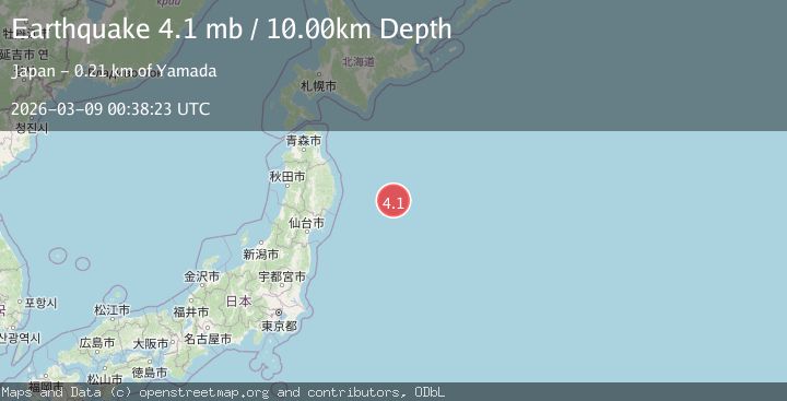 Map of OFF EAST COAST OF HONSHU, JAPAN