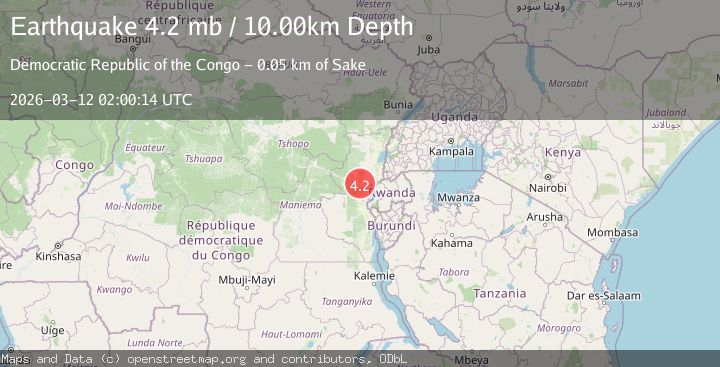 Map of LAC KIVU REGION, CONGO