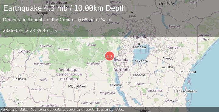 Map of LAC KIVU REGION, CONGO