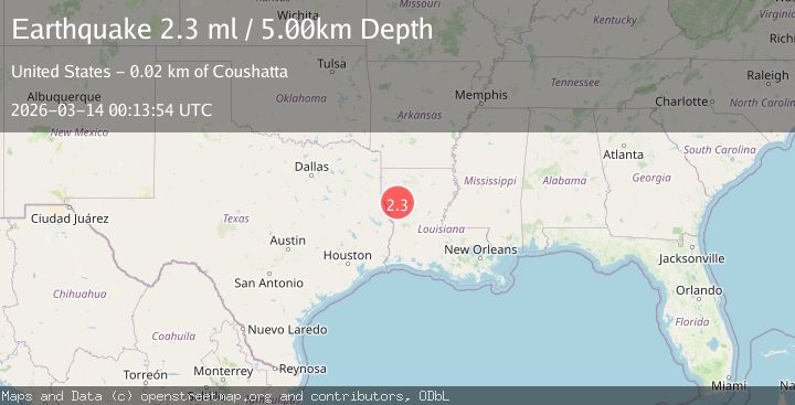 Map of LOUISIANA-TEXAS BORDER REGION