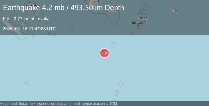 Map of SOUTH OF FIJI ISLANDS