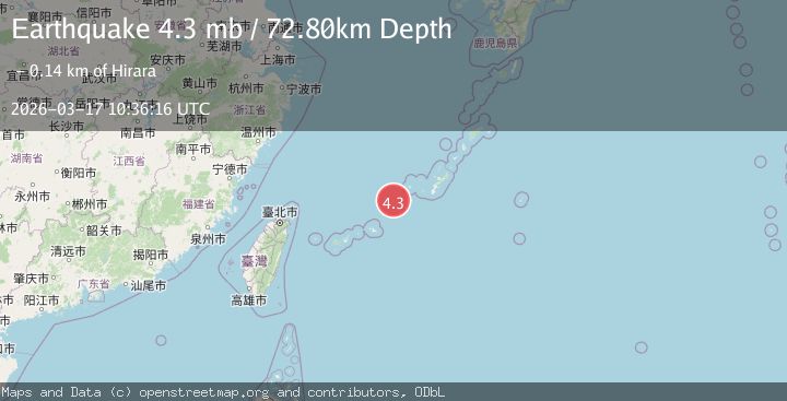 Map of RYUKYU ISLANDS, JAPAN