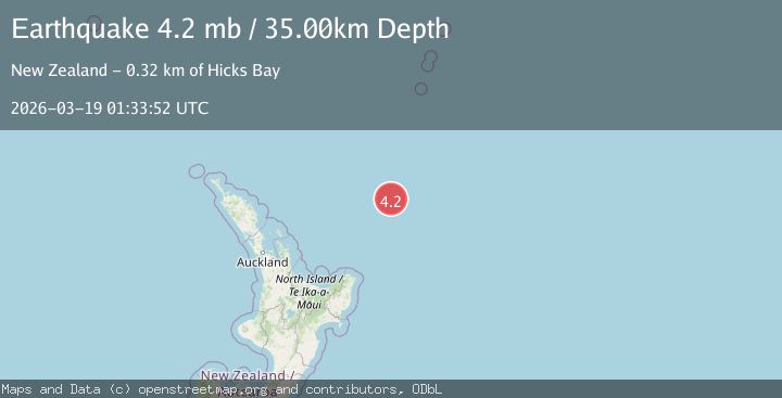 Map of OFF E. COAST OF N. ISLAND, N.Z.