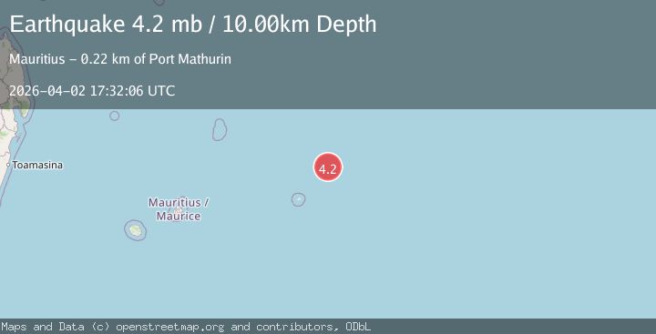 Map of RODRIGUES REGION, MAURITIUS