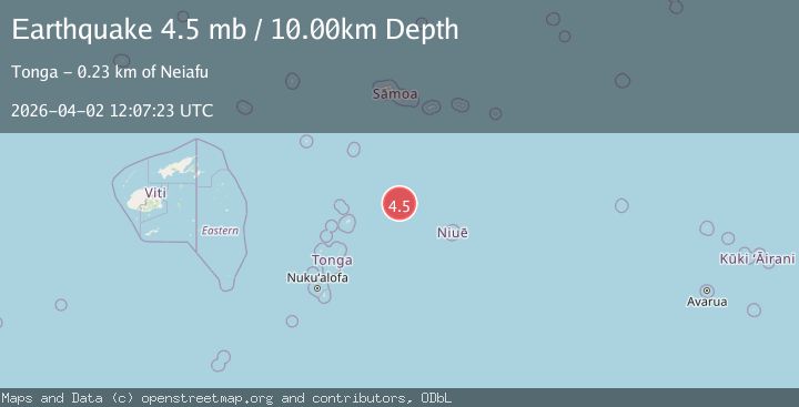 Map of TONGA REGION