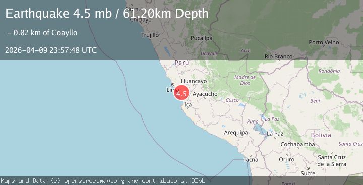 Map of NEAR COAST OF CENTRAL PERU