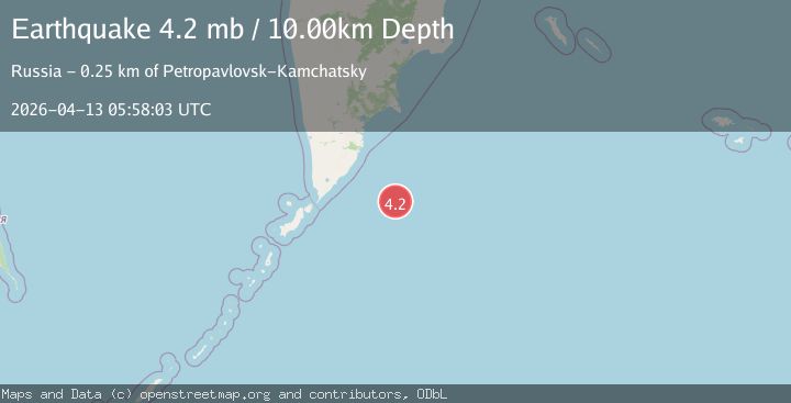 Map of EAST OF KURIL ISLANDS
