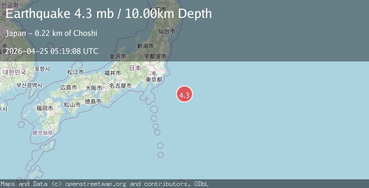 Map of OFF EAST COAST OF HONSHU, JAPAN