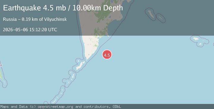 Map of OFF EAST COAST OF KAMCHATKA