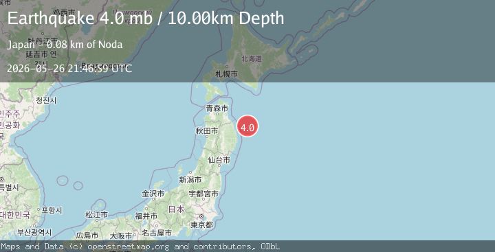 Map of NEAR EAST COAST OF HONSHU, JAPAN